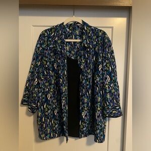 Patterned Blouse with Built-in Tank